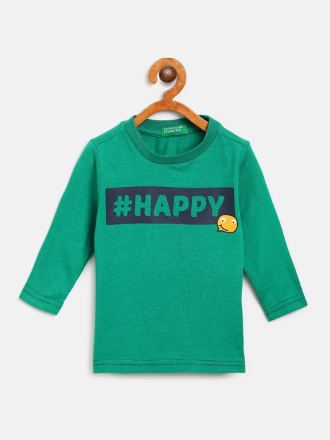 

United Colors of Benetton Boys Green & Navy Typography Print Round Neck T-shirt