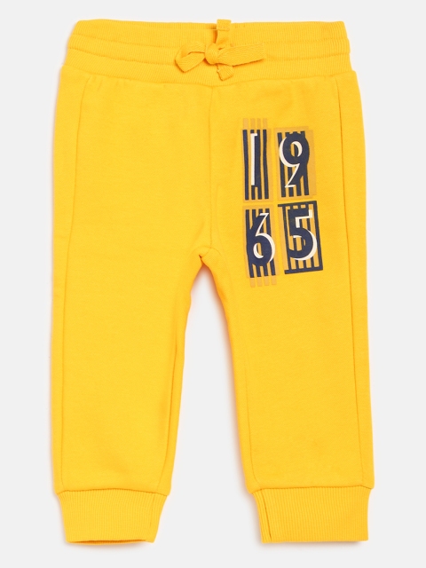 

United Colors of Benetton Boys Yellow Typography Print Detail Joggers