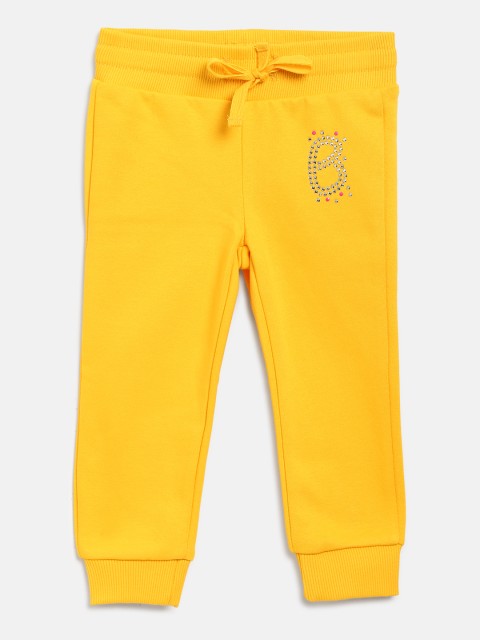 

United Colors of Benetton Girls Yellow Solid Joggers