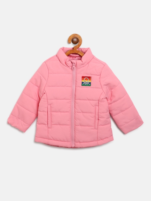 

United Colors of Benetton Girls Pink Solid Padded Jacket