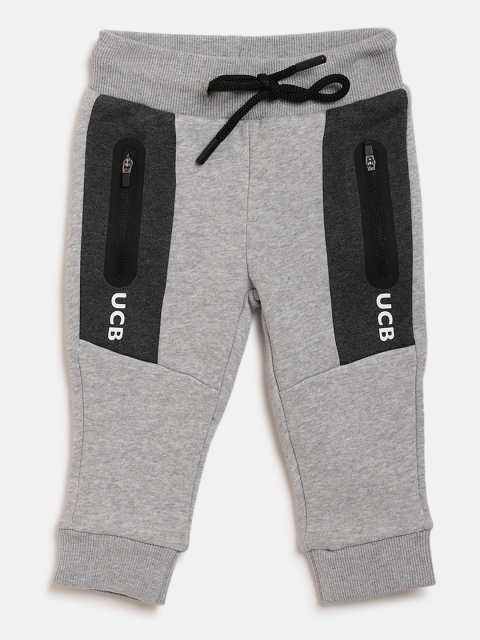 

United Colors of Benetton Boys Grey Melange Colourblocked Joggers
