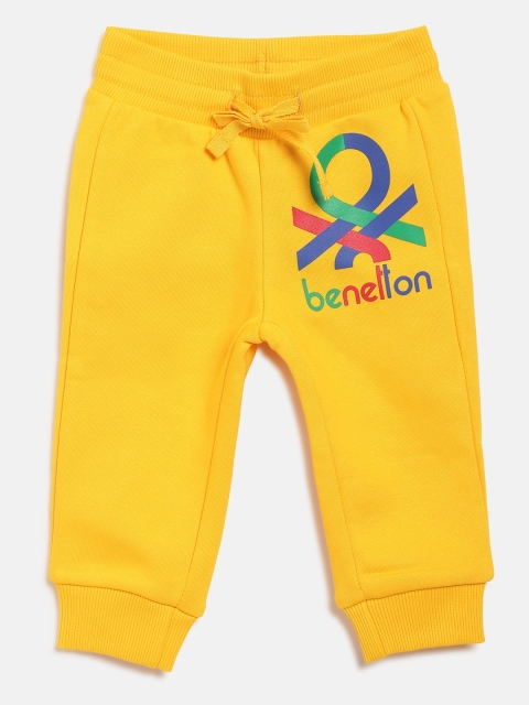 

United Colors of Benetton Boys Yellow Brand Logo Detail Joggers
