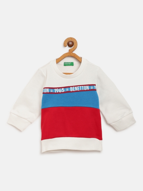 

United Colors of Benetton Boys White & Red Colourblocked Sweatshirt