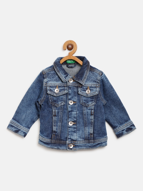 

United Colors of Benetton Boys Blue Washed Denim Jacket