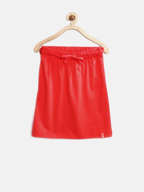 

United Colors of Benetton Girls Coral Red A-Line Skirt