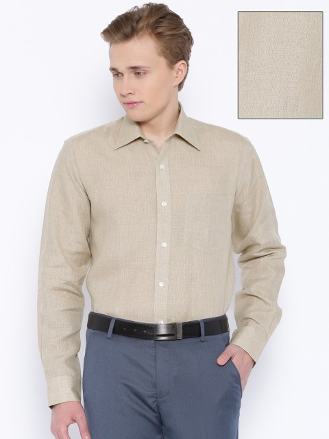 

ColorPlus Beige Neo Classic Fit Linen Formal Shirt