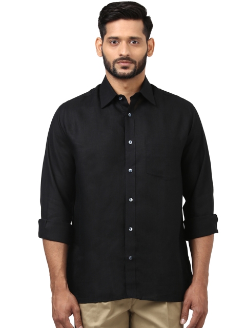 

ColorPlus Men Black Regular Fit Solid Casual Shirt