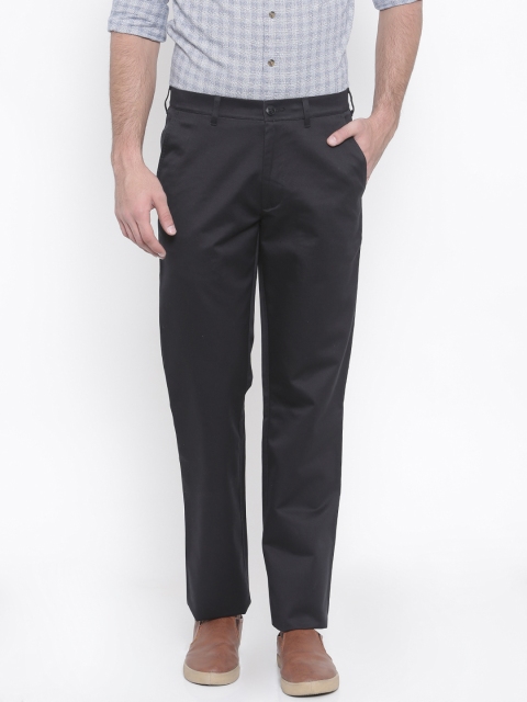 

ColorPlus Men Black Regular Fit Solid Trousers