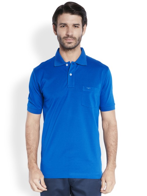 

ColorPlus Men Blue Solid Polo Collar T-shirt