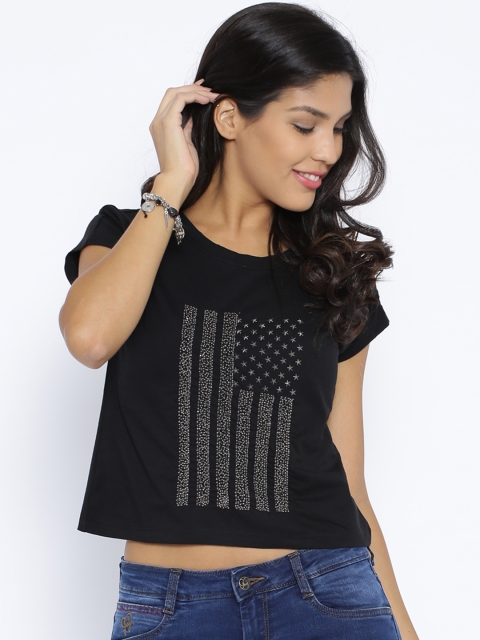 

Flying Machine Black Disney Crop Top