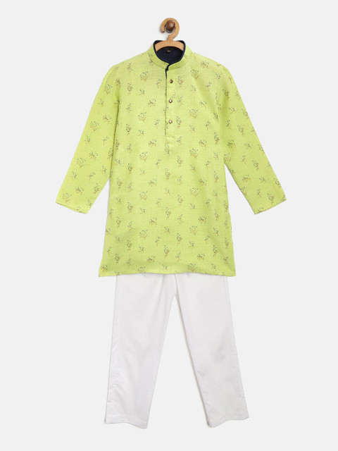 

Readiprint Fashions Boys Green & White Printed Kurta with Pyjamas