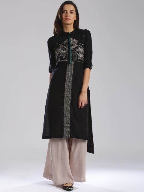 

W Black Printed Kurta