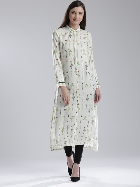 

W Off-White Printed Kurta