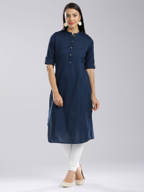 

W Navy Kurta, Navy blue