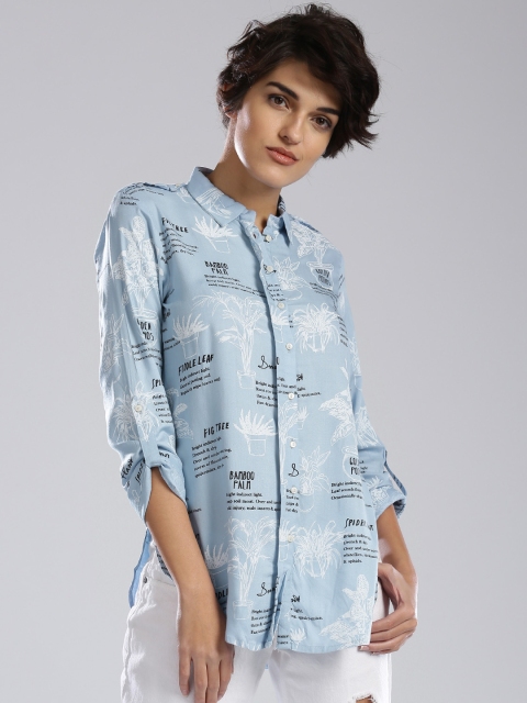 

W Blue Printed Shirt