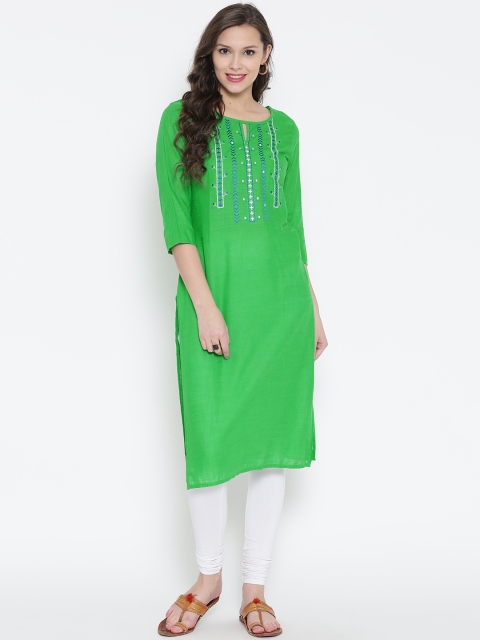 

Aurelia Green Embroidered Kurta