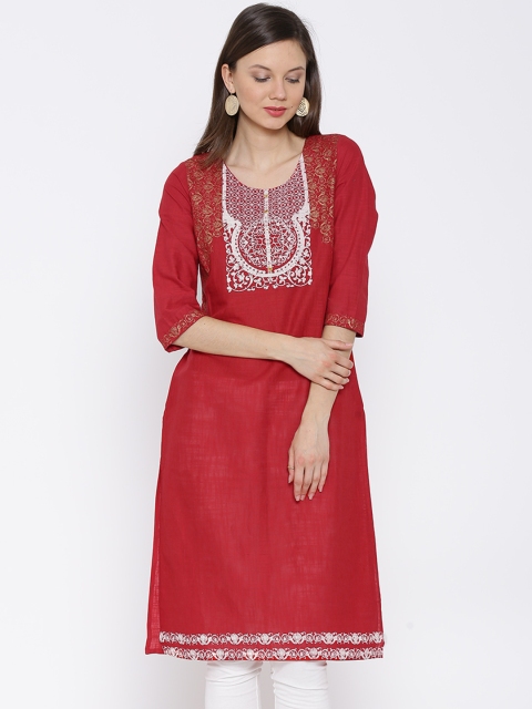 

Aurelia Red Printed Kurta