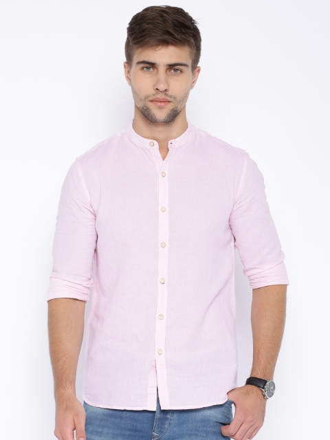 

Flying Machine Pink Linen Casual Shirt