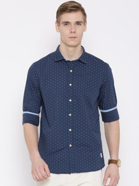 

Flying Machine Navy Printed Casual Shirt, Navy blue