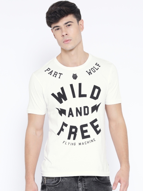

Flying Machine White Printed T-shirt