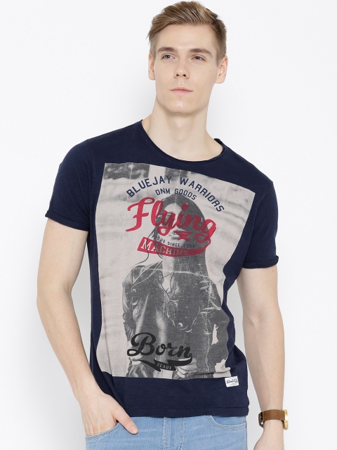 

Flying Machine Navy Printed T-shirt, Navy blue