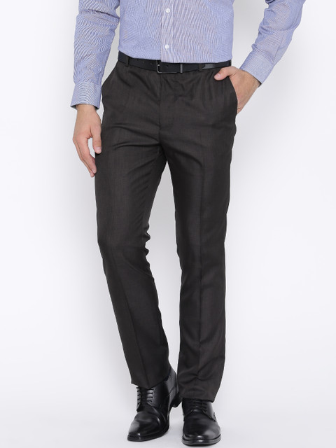 

Arrow Dark Brown Polyester Tapered Formal Trousers