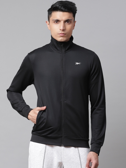 

Reebok Men Black Solid Performance Training Track Jacket