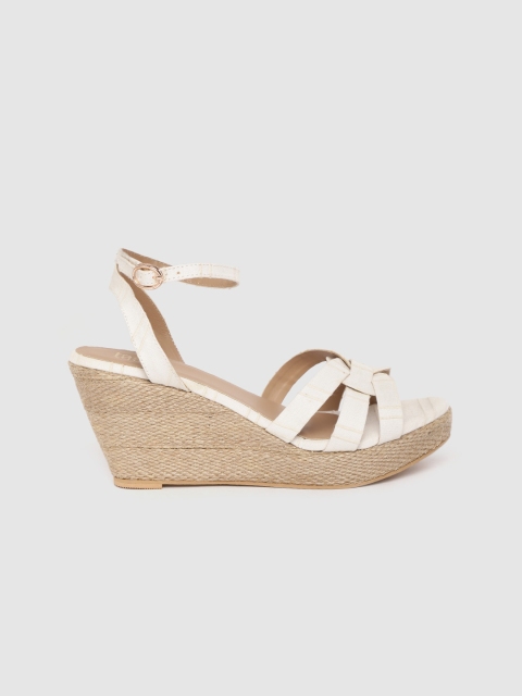

Taavi Women Off-White Woven Design Wedges