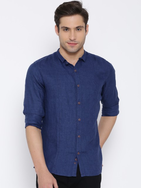 

United Colors of Benetton Blue Linen Smart Casual Shirt