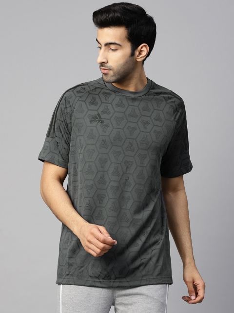 

ADIDAS Men Grey TAN Jacquard Printed Football Jersey