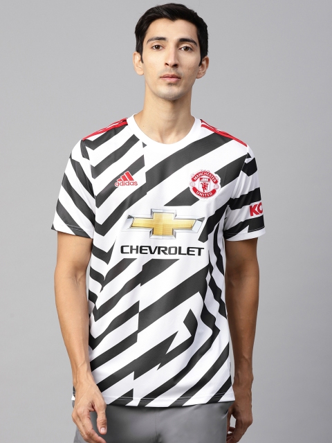 

ADIDAS Men White & Black Printed Manchester United Third Football Jersey