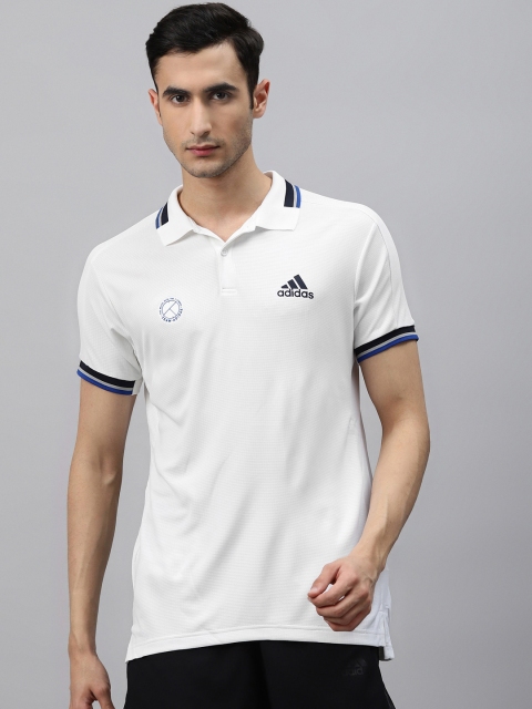

ADIDAS Men White Heat-Ready 1 Polo Tennis T-Shirt