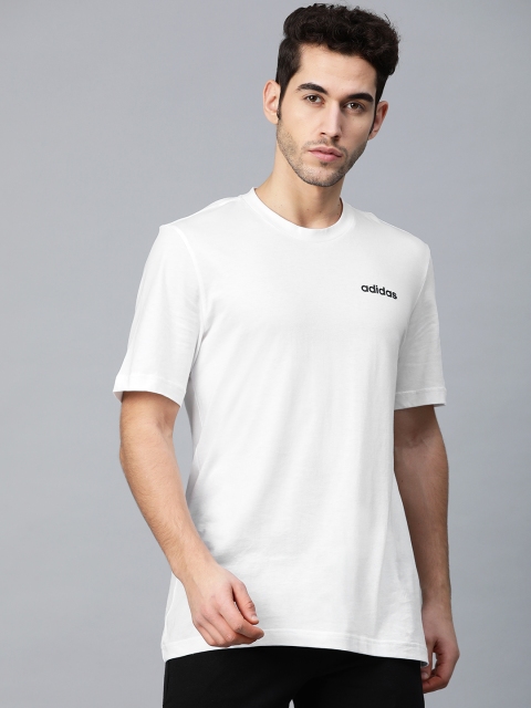 

ADIDAS Men White Solid E PLN Round Neck T-shirt