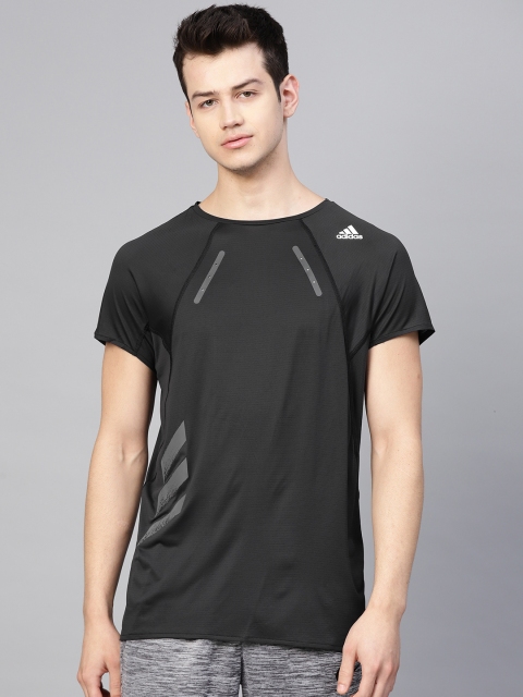 

ADIDAS Men Black Solid Heat.Rdy Lightweight Running T-Shirt