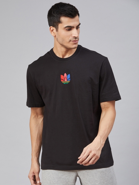 

ADIDAS Originals Men Black Solid 3D Trefoil Graphic T-shirt