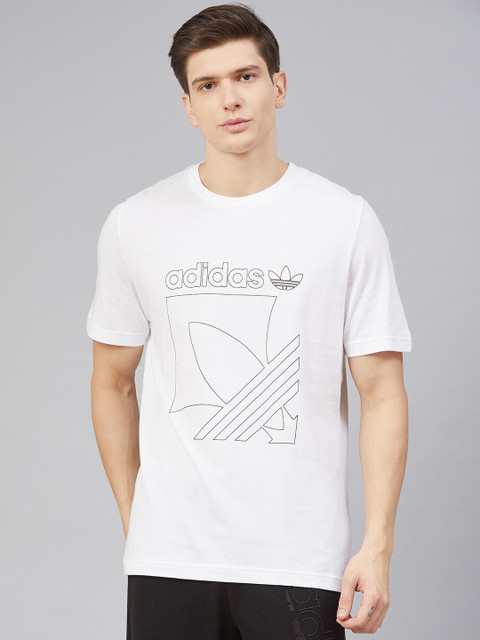 

ADIDAS Originals Men White & Black Printed SPRT 3S T-shirt