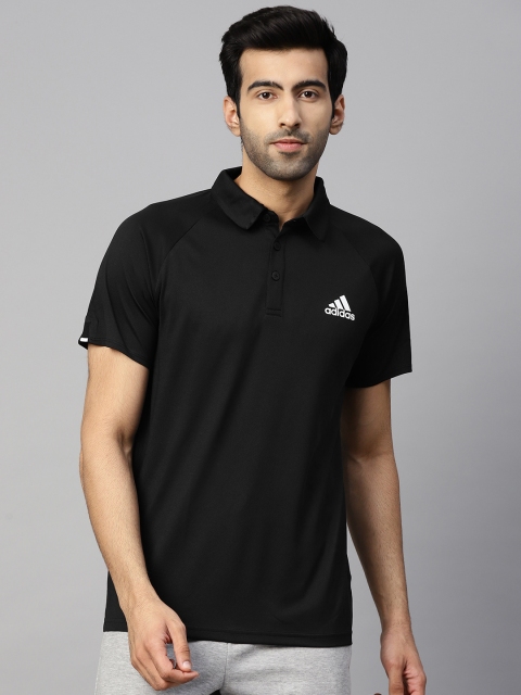 

ADIDAS Men Black Solid Club Polo Tennis T-shirt