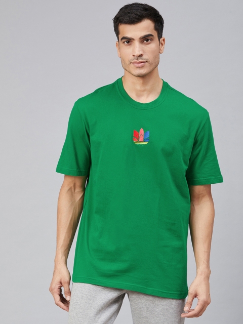 

ADIDAS Originals Men Green Solid 3D Trefoil Graphic T-shirt