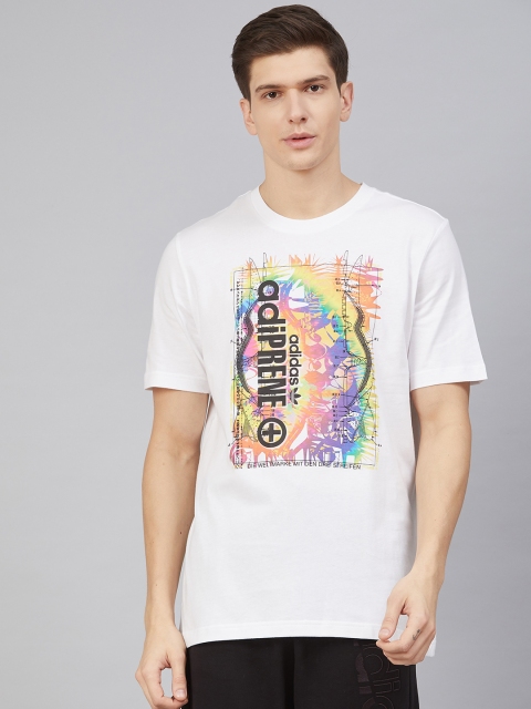 

ADIDAS Originals Men White & Pink Printed Adiprene T-shirt