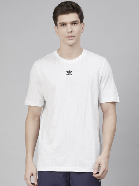 

ADIDAS Originals Men White Printed Sports Pure Cotton Sustainable T-shirts