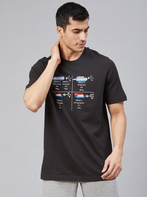 

ADIDAS Originals Men Black Printed Techy T-shirt