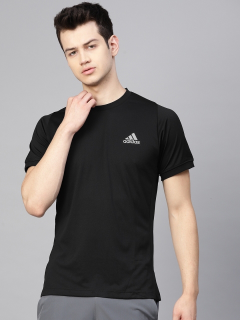 

ADIDAS Men Black Solid Primegreen Aeroready Tennis Freelift T-Shirt