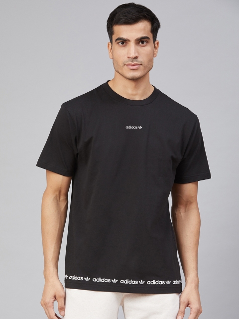 

ADIDAS Originals Men Black Linear Logo Repeat Pure Cotton T-shirt