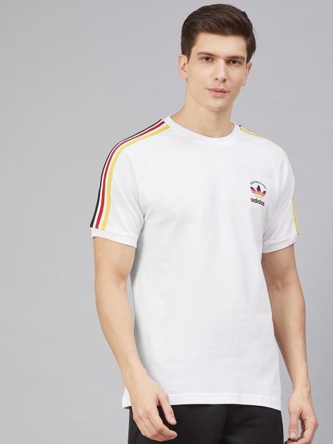 

ADIDAS Originals Men White Solid 3-Stripes T-shirt