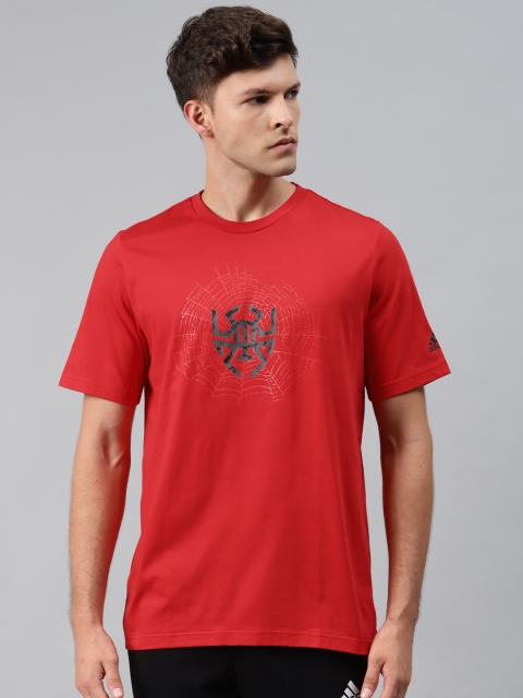 

Adidas Men Red Basketball Donovan Mitchell D.O.N. Issue #2 Sense Logo T-Shirt