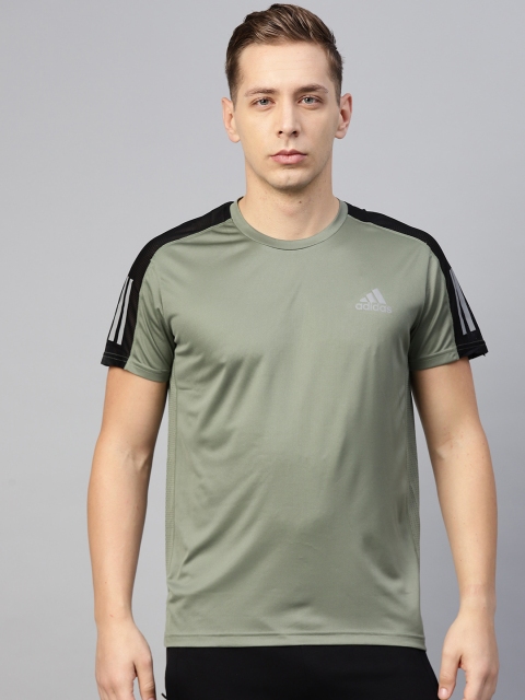 

ADIDAS Men Olive Green Solid Own The Run T-shirt