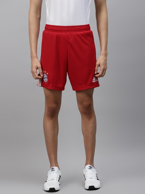 

ADIDAS Men Red Side Striped FC Bayern Home Football Shorts