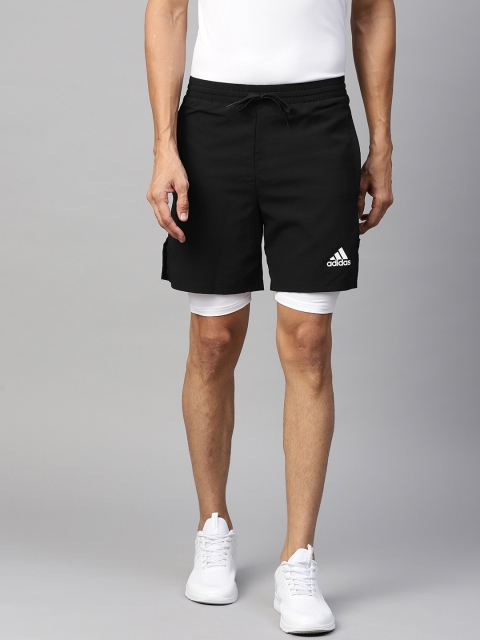 

ADIDAS Men Black Solid Activated Tech Training Shorts