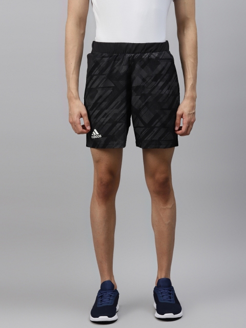 

ADIDAS Men Charcoal Grey Tennis Ergo Printed Shorts