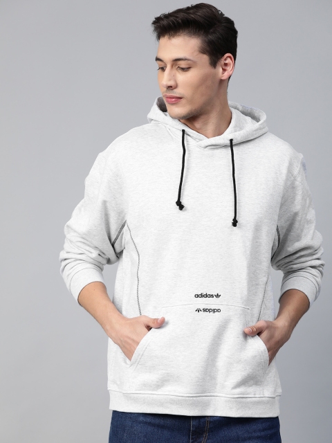 

ADIDAS Originals Men Grey Melange Solid Fashion Hoody Sweatshirt